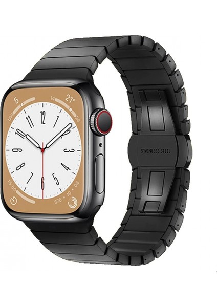 Apple Watch 38MM KR413 Fine Steel Kordon - Siyah