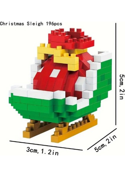 Yılbaşı Kızak 3D Yapboz Figürü (179 Parça) | Nano Blok Noel Dekor Seti Koleksiyon fiyatları