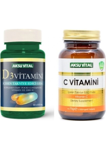 Vitamin D3 60 Softjel + Vitamin C 60 Tablet 1250 Mg