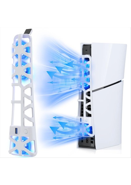 Ps5 Ince Konsol Için Soğutma Fanı, Bellek Fonksiyonu ve LED Işık, Serin Aksesuarları Olan Sessiz Soğutma Sistemi -Beyaz (Yurt Dışından) modelleri