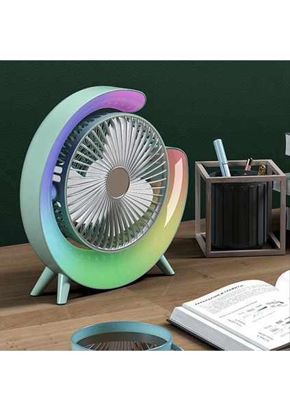 LED Çok Renkli Masaüstü Fan, Ortam Işığı, USB Şarjı, Büyük Hava Hacminin Ayarlanması, Sessiz Küçük Elektrik Fan B (Yurt Dışından) fiyatları