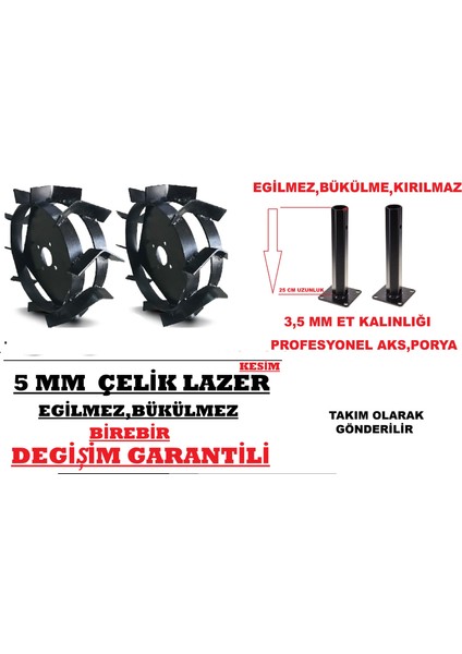 , Bartech 200 Çapa Makinası Uyumlu Demir Teker Takımı