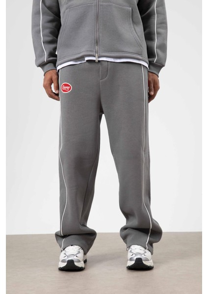 Çizgi Detaylı Oversize Eşofman Takım Füme indirimleri