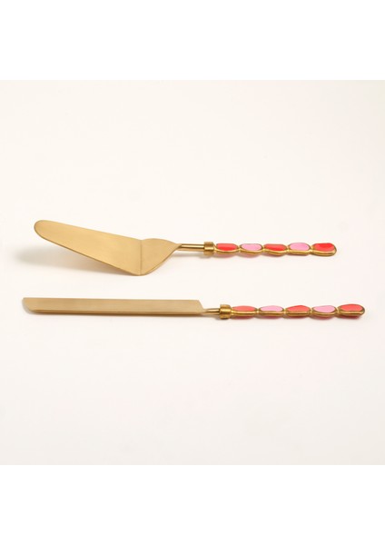 Rampur Çelik - Pirinç Servis Seti 30X10X2 cm Kırmızı - Pembe modelleri