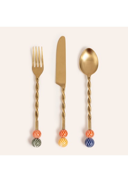 Rampur Çelik - Pirinç Çkb Seti 4X26X2 cm Altın - Renkli