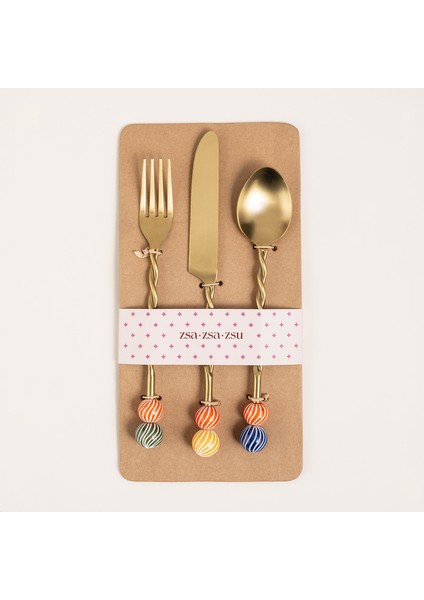 Rampur Çelik - Pirinç Çkb Seti 4X26X2 cm Altın - Renkli