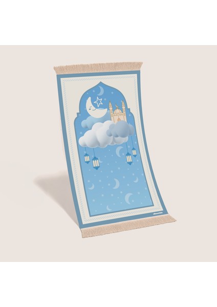 Ay Yıldızlı Cami Tasarımlı Süngerli Çocuk Seccadesi modelleri