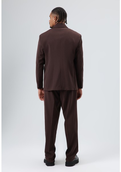 Oversize Kruvaze Takım Elbise Koyu Kahve fırsatları