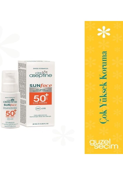 Sun Face SPF50+ Yüz Güneş Koruyucu Losyon 60 ml