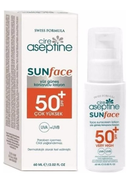 Sun Face SPF50+ Yüz Güneş Koruyucu Losyon 60 ml fiyatları