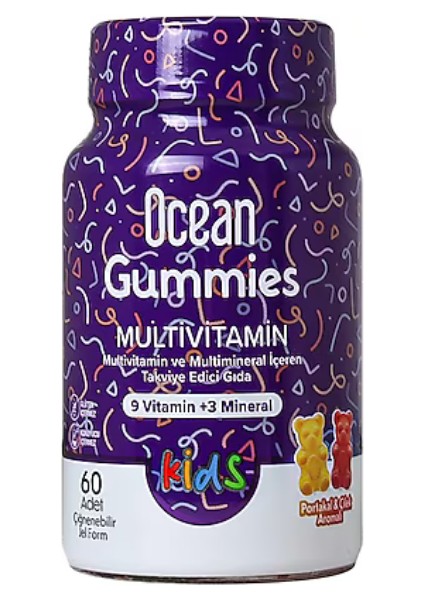 Ocean Gummies Multivitamin Kids 60 Adet Jel Form fiyatları