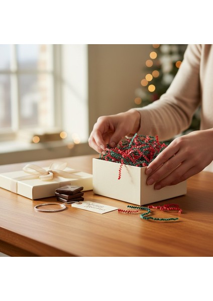 1 kg Zigzag Kırpık Kağıt , Kırpıntı Kağıt * Yılbaşı Mix Yeşil / Kırmızı fiyatları