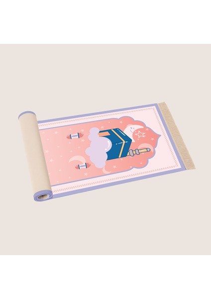 Ay Yıldızlı Kabe Tasarımlı Süngerli Çocuk Seccadesi modelleri