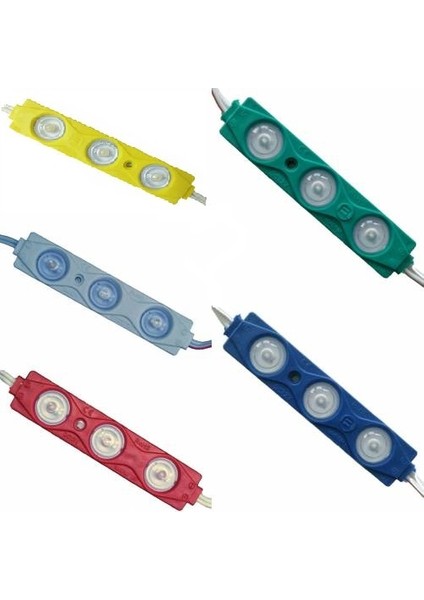 3 Mercekli Modül LED 2W | 10 Adet ( Lütfen Seçenektenrenk Seçiniz)