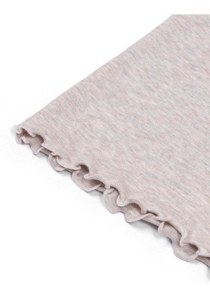 Yuvarlak Yaka Uzun Kollu Pijama Takımı / Bej melanj indirimleri