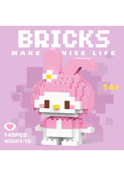 Sanrio Ikonları: Hello Kitty & My Melody Çift Nano Blok Seti | Kawaii Yapı Koleksiyonu fırsatları