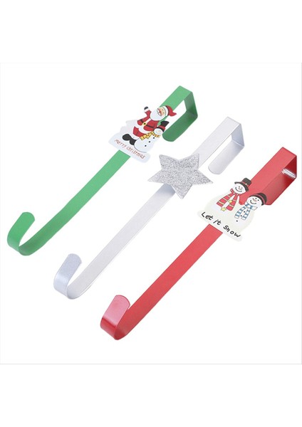 3 Adet 12 Inç Noel Çelenk Askıları Karikatür Kapı Kancaları Kış Kardan Adamlar Noel Baba Ön Kapı Askıları (Yurt Dışından)