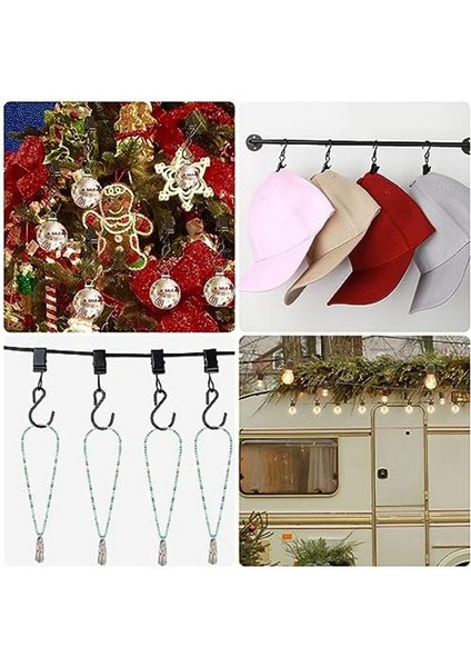 Dize Işık Klipleri Asma Kancalar: 100 Paket Asma Işıklar Klip Ağır Hizmet Metal Dize Partisi Işık Hook Noel Dekoru (Yurt Dışından) modelleri