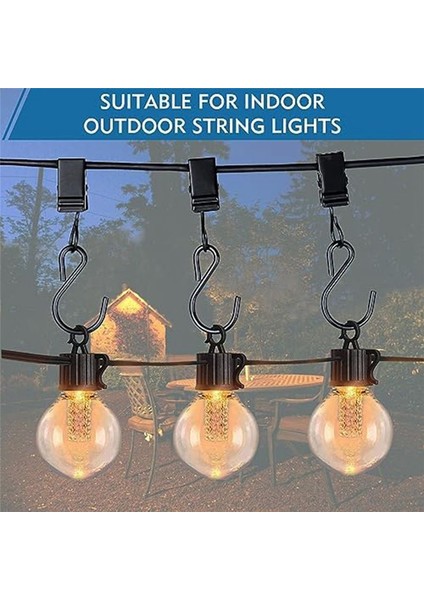 Dize Işık Klipleri Asma Kancalar: 100 Paket Asma Işıklar Klip Ağır Hizmet Metal Dize Partisi Işık Hook Noel Dekoru (Yurt Dışından) fırsatları