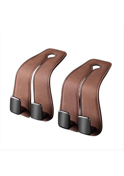 2pcs Araba Koltuğu Geri Çift Kanca Özelleştirilmiş Koltuk Arka Kanca Araba Araç Aksesuarları Için Iç Metal Kanca Askısı Kahverengi (Yurt Dışından)