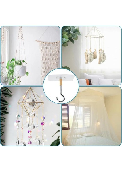 Yapışkan Tavan Kancaları 8 Pcs Tavan Askı Kancaları Göz Kancaları Küçük Bitkiler Mutfak Için Rüzgar Zil Askısı Askı Için (Yurt Dışından) fiyatları