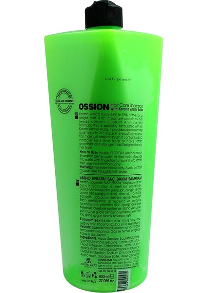 Ossıon Amıno Keratın Bakım Şampuan 800ML fırsatları
