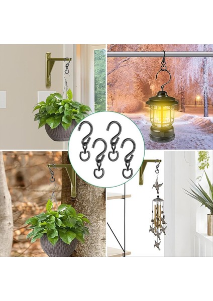 4 Adet Döner Bitki Askı Kapları Kancalar Ağır Hizmet Asma Bitki Kancası 360 Derece Döner Metal Kancalar Iç ve Dış Mekan (Yurt Dışından) fırsatları