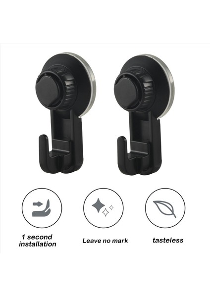 2 Adet Vantuz Kancaları Güçlü Vantuz Banyo Kancaları, Havlu Için Vakum Duvar Kancaları, Su Geçirmez Duş Kancaları (Yurt Dışından)