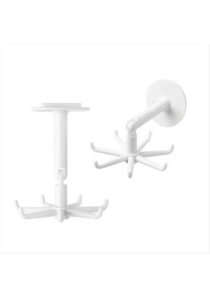 10 Adet Kanca Çok Amaçlı 360 Derece Döndürülebilir Döndürülebilir Yedi Pençe Raf Düzenleyicisi Delme Yok, Beyaz (Yurt Dışından)