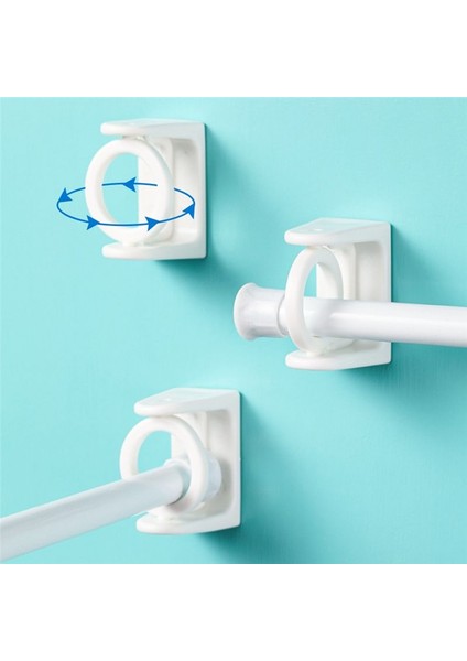 4pcs Perde Çubuk Tutucu Kelepçeler Kendi Kendinden Yapışkan Giysiler Demiryolu Braketi 360 Döndürme Üçgen Halka Ayarlanabilir Kancalar (Yurt Dışından) fırsatları
