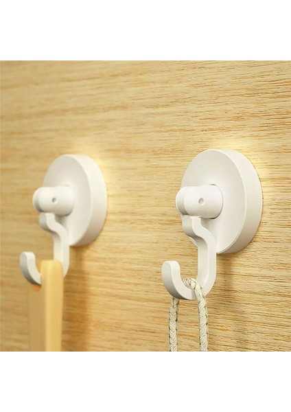 18PCS Yapışkan Tavan ve Duvar Kancaları - Yuvarlak Döner Döndürme Dönüşü 360 °/180 ° Asmak Için Kancada Matkap Çubuğu Yok (Yurt Dışından)