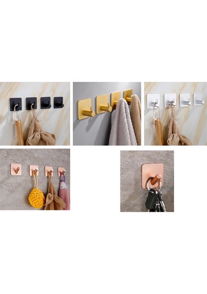 Ağır Hizmet Tipi Yapıştırıcı Kancalar, Kendi Yapışkan Kancalar, Kare - Ev Okulları ve Ofisler Için Düz Kanca (4pcs) Altın (Yurt Dışından) modelleri