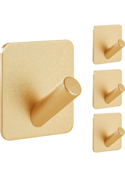 Ağır Hizmet Tipi Yapışkan Kancalar, Kendi Yapışkan Kancalar, Ev Okulları ve Ofisler Için Kare Eğik Kancalar (4pcs) Altın (Yurt Dışından)