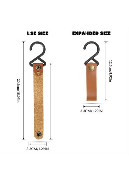 8 Adet Deri S-Shooks Deri Kanca, S-Hooks S Şekilli Kanca Kaplama, Kamp Kanca Askı Kancaları (Açık Kahverengi) Için (Yurt Dışından) fiyatları