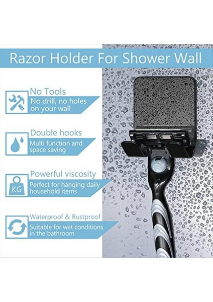 Duş Duvarı Için Tutucu, Banyo Mutfağı Için Ağır Hizmet Tipi Paslanmaz Çelik Duş Tutucu, Su Geçirmez Yapıştırıcı Tutucu (Yurt Dışından) fırsatları