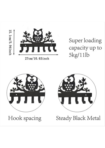 7hooks Baykuş Metal Duvara Monte Metal Anahtar Tutucu Baykuş Anahtar Askısı Madalya Askı Tasması Askı Anahtar Organizatörü Metal Anahtar Kancası (Yurt Dışından) indirimleri