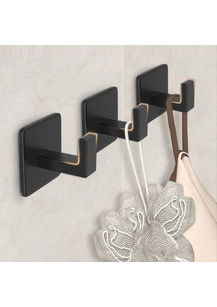 Kare Havlu Kancası- Siyah Kendi Kendine Yapışkan Duvar Kancası Modern ve Şık Banyo Mutfak ile Bağlantılıdır. (Yurt Dışından) modelleri