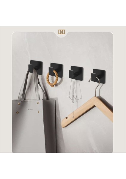 Kare Havlu Kancası- Siyah Kendi Kendine Yapışkan Duvar Kancası Modern ve Şık Banyo Mutfak ile Bağlantılıdır. (Yurt Dışından) fırsatları