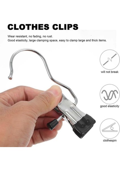 Ağır Hizmet Tipi Asılı Kancalar, Dolap Için Yeni Bot Askıları, Çamaşır Kancaları Asılı Klipsli Kıyafetler, Şapka Pantolon Havlu Siyah 10 Adet (Yurt Dışından) indirimleri