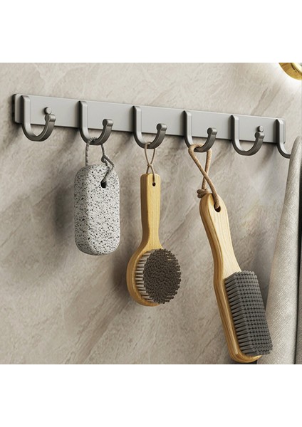 Uzay Alüminyum Kanca Banyo Havlu Kancası Oturma Odası Kapı Arka Giysileri Kanca Basit Depolama 6 Kancalar Tasarruf Etmek Için Yerden Tasarruf (Yurt Dışından) fiyatları