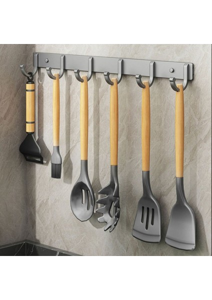 Uzay Alüminyum Kanca Banyo Havlu Kancası Oturma Odası Kapı Arka Giysileri Kanca Basit Depolama 6 Kancalar Tasarruf Etmek Için Yerden Tasarruf (Yurt Dışından) fırsatları