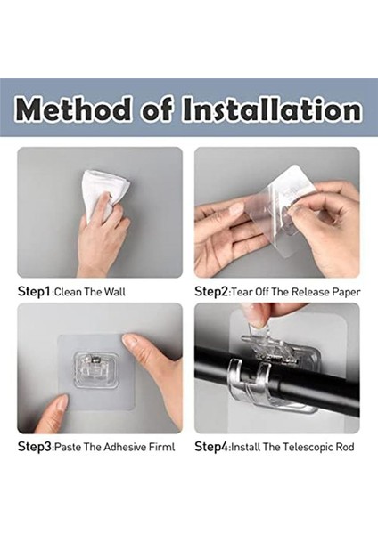 36PCS Matkap Perdesi Çubuk Braketleri Yok, Kendi Kendine Yapışkan Perde Çubuk Kancaları Tırnaksız Ayarlanabilir Perde Askıları Perde Çubuğu (Yurt Dışından) fiyatları