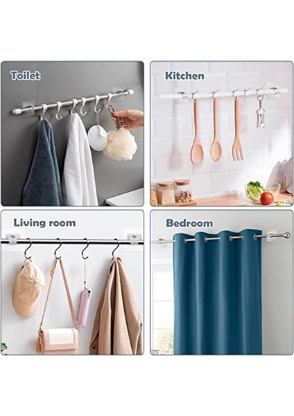 36PCS Matkap Perdesi Çubuk Braketleri Yok, Kendi Kendine Yapışkan Perde Çubuk Kancaları Tırnaksız Ayarlanabilir Perde Askıları Perde Çubuğu (Yurt Dışından) modelleri