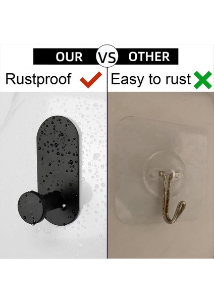 4 Paket Ağır Dermeni Yapıştırıcı Havlu/çöp Kancaları Banyo, Mutfak ve Ofis Için Su Geçirmez Paslanmaz Çelik Duş Kancaları (Yurt Dışından) fırsatları