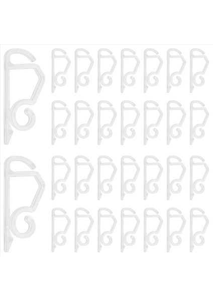 120 Paket Noel Işık Klipleri Açık Mekan -Geather Geçirmez Noel Işığı Askıları Noel Tatil Beyaz Için Oluk Kancaları (Yurt Dışından)