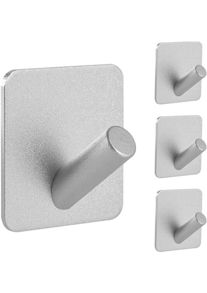 Ağır Hizmet Tipi Yapıştırıcı Kancalar, Kendi Yapışkan Kancalar, Ev Okulları ve Ofisler Için Kare Eğik Kancalar (4pcs) Gümüş (Yurt Dışından)