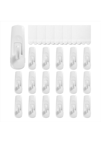 18 Kanca+24 Şerit, Orta Yardımcı Kanca, Hasarsız Asılı Kancaları Düzenleyin Yapışkan Şeritlerle Ağır Hizmet Veriyor (Yurt Dışından)