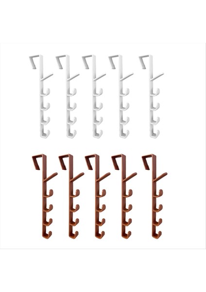 Taşınabilir Kapı Askı Çok Fonksiyonlu Beş Kesitli Kanca Ev Kapı Çanta Çanta Depolama Hook Banyo Havlu Kancası (Yurt Dışından)