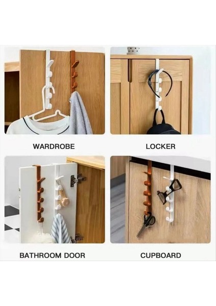 Taşınabilir Kapı Askı Çok Fonksiyonlu Beş Kesitli Kanca Ev Kapı Çanta Çanta Depolama Hook Banyo Havlu Kancası (Yurt Dışından) modelleri