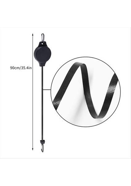 Bitki Kasnağı Geri Çekilebilir Askı Bitkileri Asılı Bitkiler Için Ayarlanabilir Yükseklik Tekerleği Kapalı (4pcs) Siyah (Yurt Dışından) fiyatları